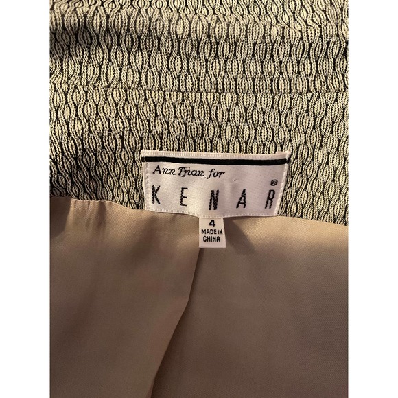 Vintage Y2K Like New Kenar Designer Blazer Jacket Sz.4 Olive Green/black silky - Picture 12 of 12